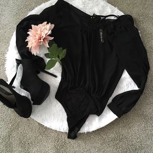 Black sheer Bodysuit/ shoes available